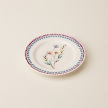 Ülger Seramik Pink Flower Porselen Tatlı ve Kahvaltı Tabağı - Renkli - 17 cm