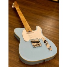 Soloking T-1b Vintage Mkıı With Roasted Maple Neck And Fb In Sonic Blue W/gigbag