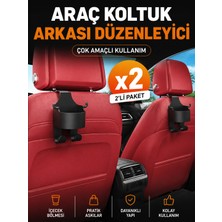 Araç Koltuk Arkası Organizer - 2'li Paket - Bardak + Telefon + Tablet Tutucu - Araç Içi Düzenleyici Askılık Aparat