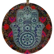 Mixperi Cam Fatma Ana Eli Duvar Süsü - Mandala Desenli Bereket ve Nazar Dekoru - 16 cm