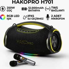 Hakopro 250W Ekstra Bass 12000MAH Mikrofonlu Hoparlör Ipx5 H701