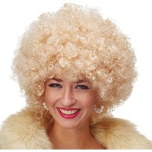 Askımo Altın Renk Kıvırcık Afro Parti Peruğu