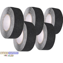 5 Adet Merdiven ve Zemin Kaydırmaz Kaymaz Bant 50MM x 25MT Siyah