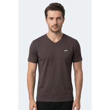 Slazenger Rıvaldo T Erkek  Koyu Kahve Tişört