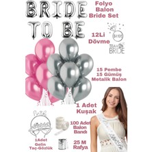 Baloncu Nene Bride To Be Folyo Gri Pembe Balon Gelin Bekarlığa Veda Parti Malzemeleri Parti Bride Set