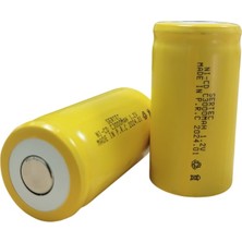 1.2V 3000 Mah - C Orta Boy - Ni-Cd Şarjlı Pil - (Başsız / Flat Head)