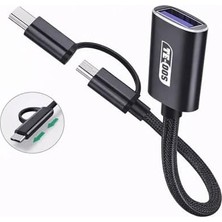 USB Otg Adaptör USB To Usb-C Micro USB Dönüştürücü Kablo Flash Bellek Klavye Mouse Gamepad Bağlantı Kablosu Telefon Tablet Uyumlu Data Aktarım Adaptörü Mini Otg Çevirici | TD-C3301