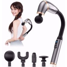 4 Farklı Başlıklı Uzun Saplı Derin Doku Masaj Tabancası, Boyun, Omuz ve Sırt Için Ergonomik