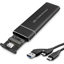 SSD Kutu Type-C3.1 + Usb3.0 Nvme M2 Chıp JMS583 Siyah HDX1768
