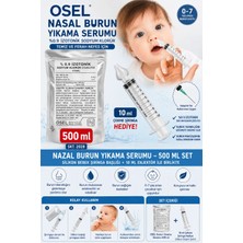 Osel 500 ml Burun Yıkama (Nasal)Sıvısı, Bebek Dostu ve Kolay Temizlenebilir SİLİKON BEBEK YIKAMA BAŞLIĞI+ 10 ml Enjektör ile Birlikte