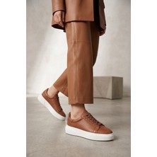 Solmaz Tmmy Taba Hakiki Deri Sneaker Ayakkabı