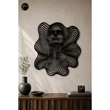 3Art Metal Optik Illüzyon Kadın Duvar Tablosu - Modern Duvar Dekoru -3d Görünümlü Salon Dekorasyonu