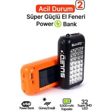 Suled Güneş Panelli Handy Power Bank Fener Işıldak 32 Süper Smd Ledli El Feneri Ev Kamp Outdoor Aydınlatma