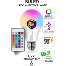 Suled Rgb Led Lamba Kumandalı Ambiyans Aydınlatma 2000 Lümen Tasarruflu Renk Değiştiren Led Işık