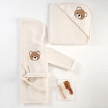 Tiny Lamb Bear Pure Dream Banyo Set |bornoz - Kare Kundak Havlu - Banyo Kesesi - Fırça - Tarak