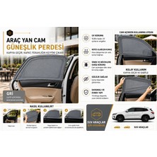 Navanoslu Mazda Cx5  (2011-) Özel Kaliteli  Güneşlik, 2'li Yan Cam Güneşlik Perde ( Lastikli )(Suv)