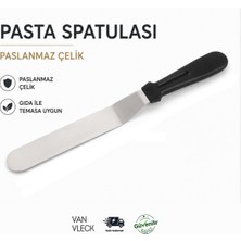 Van Vleck Pasta Sıvama Spatulası – Paslanmaz Çelik, Ergonomik Saplı, Kek ve Pasta Kreması Düzeltme Spatulası