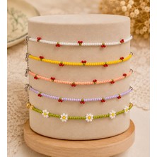 Edoshi Concept 5’li Halhal Set, Boncuk Halhal, Kirazlı Halhal, Papatyalı Halhal