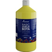 Red Rose Sarı Basic Akrilik Boya 1000GR, Dekoratif Hobi Amaçlı Sanatsal Canlı Renkler