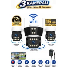 Sonreir SNR3 Wi-Fi 4 Kameralı 3 PTZ Motorlu Güvenlik Kamerası 20MP Gece Görüşlü Sesli Akıllı Kamera
