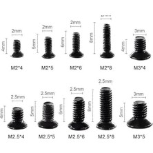 Htf 500 Adet Mini Km Vida Seti M2/M2,5/M3MM Gümüş Yıldız Kafa 50 Şer Adet 10 Çeşit Şeffaf Çantada