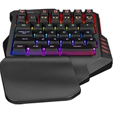 Yake Store Mıracle K1 Siyah USB LED Işıklı Q 35 Tuşlu Multimedya Mini Gaming Oyuncu Klavyesi