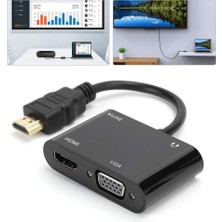 Yake Store 1080P 2in1 Hd'den Vga'ya HDMI To VGA Hd Dönüştürücü Bilgisayar Projeksiyonu - Hd Ürünleri Için Tv Adaptörüne VGA Ürünlerini Bağlama ZR724
