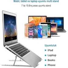 Al-10 Alüminyum Macbook Uyumlu 7 Kademeli Notebook Stand