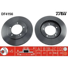 TRW Ön Fren Diski Hava Kanallı Suzukı Grand Vıtara 2.0l J20A SQ420 5 Kapı 98-05 2.5l H25A V6 SQ625 98- 05 310 Çap x 5 Bijon - Takım Disk Fiyatıdır