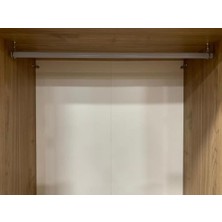 Yake Store Dolap Askı Borusu Gri+2 Flanş Tüm Ölçüler Tüm Markalara Uyumlu 23CM