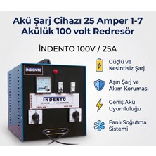 Indento 25 Amper Akü Şarj Cihazı 12V 1-7 Akülük Redresör