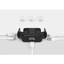 Yake Store 5-In-1 Usb-C Hub ve Çoklayıcı | Ethernet, HDMI ve 60W Pd | MacBook ve Usb-C Laptoplar Için Profesyonel Hub Siyah