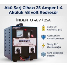 Indento Akü Şarj Cihazı 25 Amper 1-4 Akülük Akü şarj cihazı  48 volt Redresör