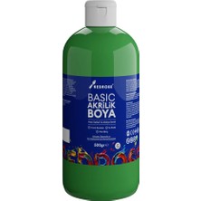 Red Rose Yeşil Basic Akrilik Boya 500GR, Dekoratif Hobi Amaçlı Sanatsal Canlı Renkler