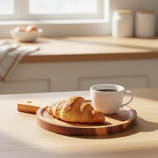 Yake Store Doğal Akasya Ahşap Ayaklı Sunum Standı – 23.5X18 cm Dikdörtgen Banyo Tezgahı Düzenleyici, Mutfak Sabunluk Yükseltici ve Dekoratif Tepsi