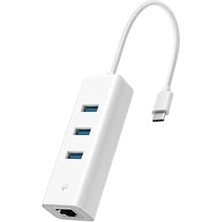 Yake Store UE330C, USB Type-C Den 3 Adet Type-A 3.0 Hub ve Gigabit Ethernet Adaptörü