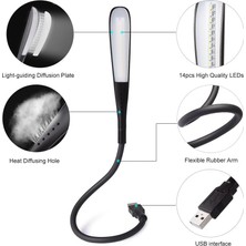 Yake Store 3 Mod Seviyeli Dokunmatik USB LED Masa Lambası, 14 LED Beyaz Işık, Ayarlanabilir Parlaklık, Kitap Okuma Lambası, Çalışma Masası Ofis Lambası, Pc, Laptop Uyumlu, Gece Lambası