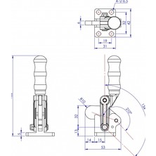 Good Hand GH-70300-B Ağır Hizmet Geçiş Kelepçesi | 300 kg Kapasiteli Flanş Taban Emniyet Kilitli Weldable Toggle Clamp