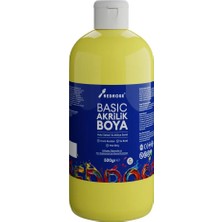 Red Rose Sarı Basic Akrilik Boya 500GR, Dekoratif Hobi Amaçlı Sanatsal Canlı Renkler