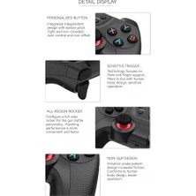 Yake Store 2.4g Kablosuz Oyun Kolu Pc Uyumlu Pilli Joystick Wireless Gamepad Hassas Trigger Kaymaz Tasarım G2.4g (Siyah)