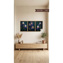 Sihirli Tahta Statik Tutunma Özellikli Tablo - Poster Çiçek (Model- 100)