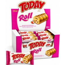 Elvan Today Swiss Roll Çilek Kremalı Kek 35 gr 24 Adet (1 Kutu)
