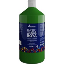Red Rose Yeşil Basic Akrilik Boya 1000GR, Dekoratif Hobi Amaçlı Sanatsal Canlı Renkler