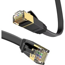 Yake Store Vetech Cat7 Ethernet Kablosu (5 Metre) 10GBPS Premium Internet Lan Kablo Flat Modem Ağ Kablosu 5mt