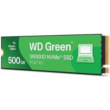 Yake Store Western Digital Green SN3000 Nvme 500 GB (5.000 Mb/sn'ye Kadar Okuma 4.000 Mb/sn'ye Kadar Yazma) - WDS500G4G0E
