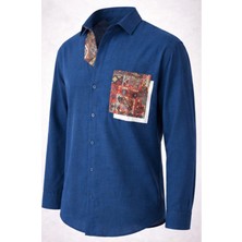 Serseri Jeans Erkek Uzun Kollu Çift Etnik Detaylı Desenli Cep Detaylı Pamuklu Rahat Kalıp Casual Gömlek
