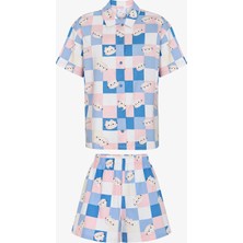 Penti Cuteness Dama Desenli Kısa Kollu Gömlek Şort Pijama Takımı