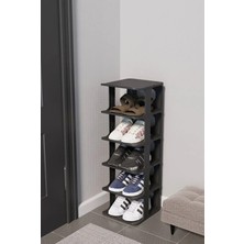 Leylart Lüx Yeni Model Modern 5 Katlı Ayakkabılık Beyaz Renk Portatif Ayakkabı Standı 5 Katlı