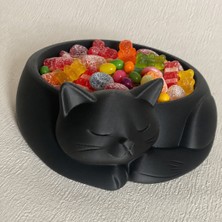 Baba Oğul 3D 3D Baskı Sevimli Kedi Şekerlik – Dekoratif Jelibon ve Çikolata Kasesi
