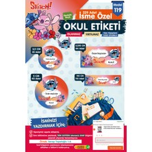 Tuğset Etiket Okul Etiketi Stitch Temalı Kalem Defter Etiketi